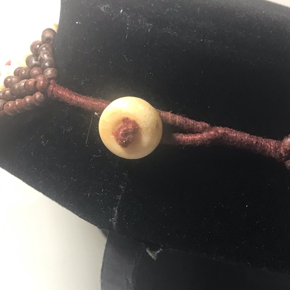 Vintage statement bib Himalayan necklace natural beads, 18” - Picture 6 of 6